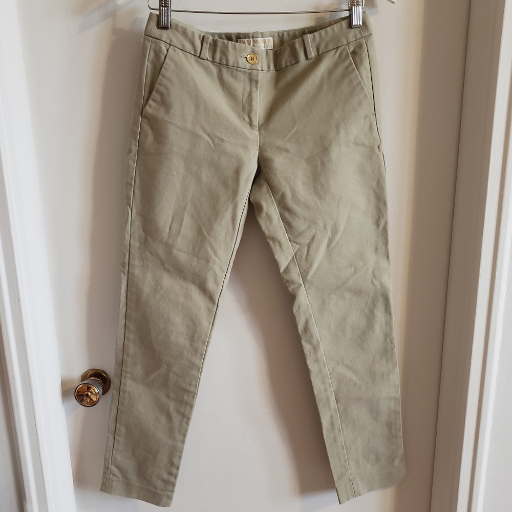 Michael Kors Ankle Stretch Trousers Tan Riding Style Woman Size 4 EUC